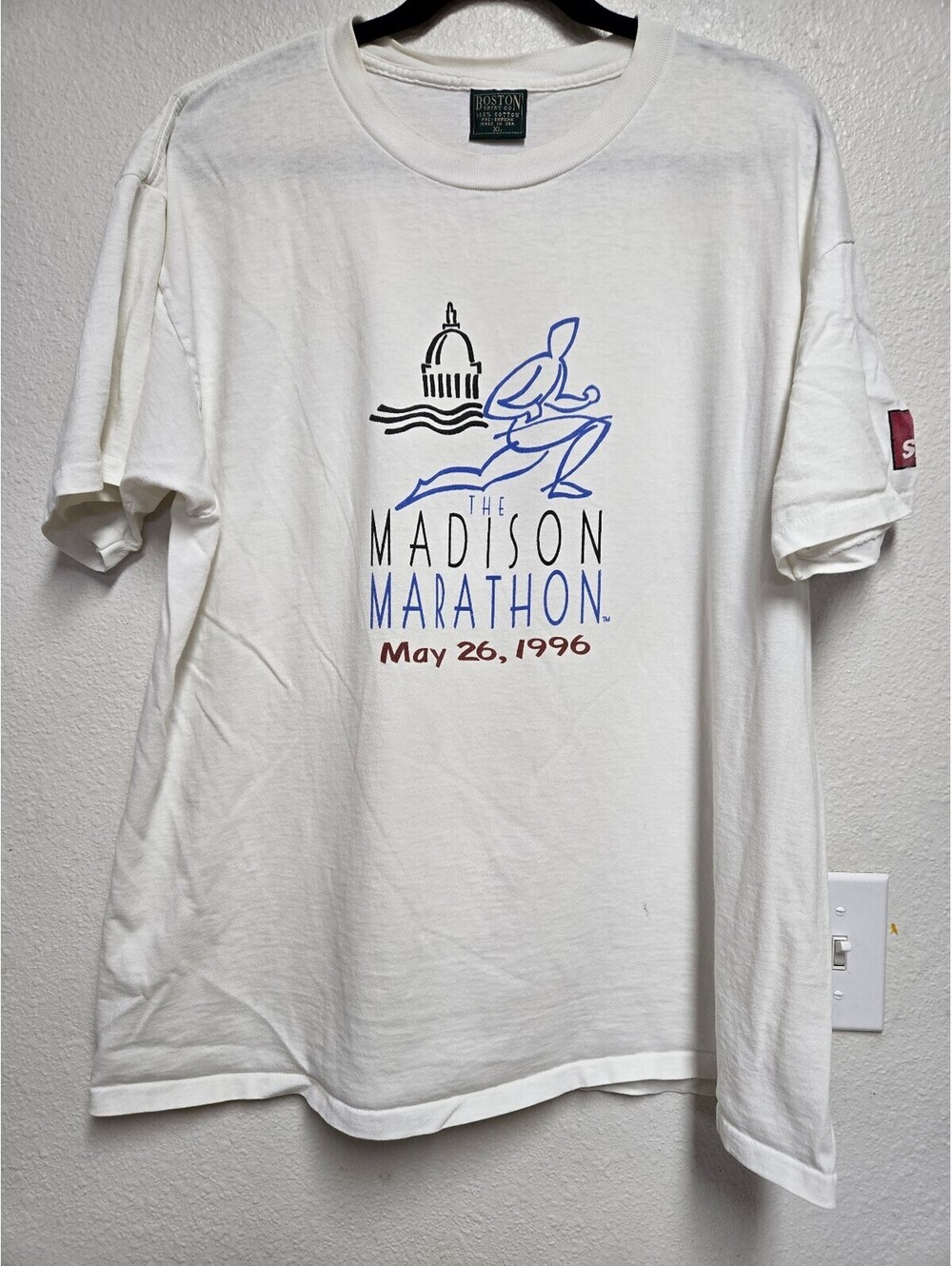 Vintage 1996 Madison Marathon T Shirt XL Boston Shirt Co Single Stitch Running